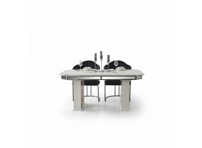 Beige eettafel Design tafels Luxe tafel uitschuifbaar meubels Eetkamer meubels
