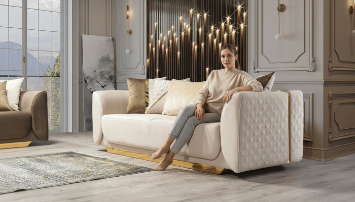 Ontwerp 3-zits Relaxbanken Club Lounge Bank Textiel Bekleding Stof Bankstellen