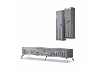 rtv Sideboard tv Ständer Fernseher Wand Wohnwand Lowboard Grau Hochglanz  rtv Sideboard tv stand televisie muur woonkamer lowboard grijs hoogglans