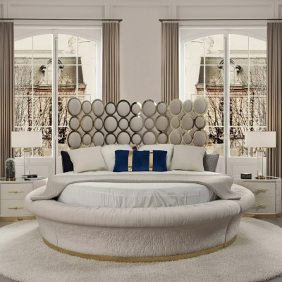 Luxe bed 2x nachtkastje set bedden tweepersoonsbed slaapkamer hotel huwelijk 3-delig.