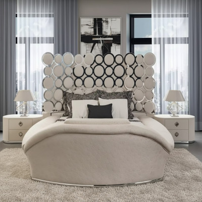 Slaapkamer Bed 2x Nachtkastjes Luxe Beddenset Compleet Design Meubels