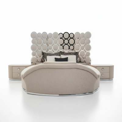 Slaapkamer Bed 2x Nachtkastjes Luxe Beddenset Compleet Design Meubels