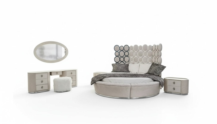 Slaapkamer set modern bed + 2 nachtkastjes + kaptafel + spiegel nieuw