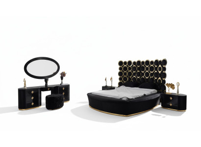 Volledige slaapkamerset Luxe bed 2x nachtkastjes kaptafel spiegel 5-delig.
