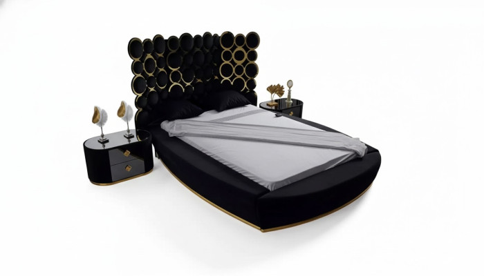 Designer bed Luxus textielbedden Slaapkamer Tweepersoonsbed 200x200cm Bedframe