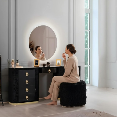 Make-up tafel set met console spiegel slaapkamer meubel design krukje set nieuw