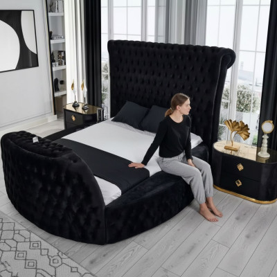 Moderne Chesterfield-bed in luxueuze zwarte kleur