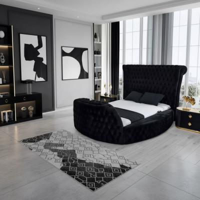 Moderne Chesterfield-bed in luxueuze zwarte kleur