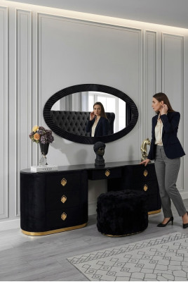Ovale kaptafel console tafel met kruk slaapkamer tafels kaptafels