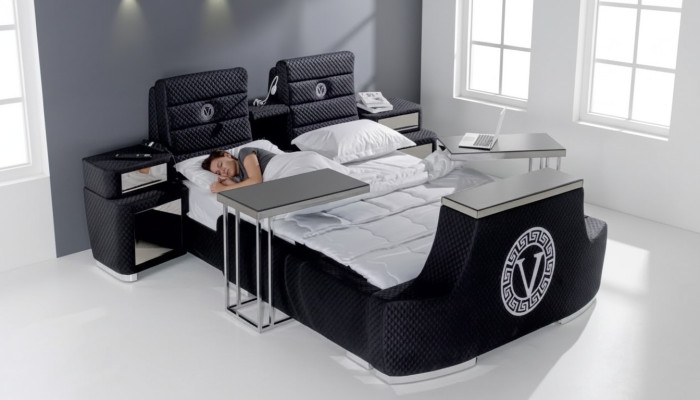 Modern tweepersoonsbed blauw Luxe tweepersoonsbed modern design Bedframe nieuw