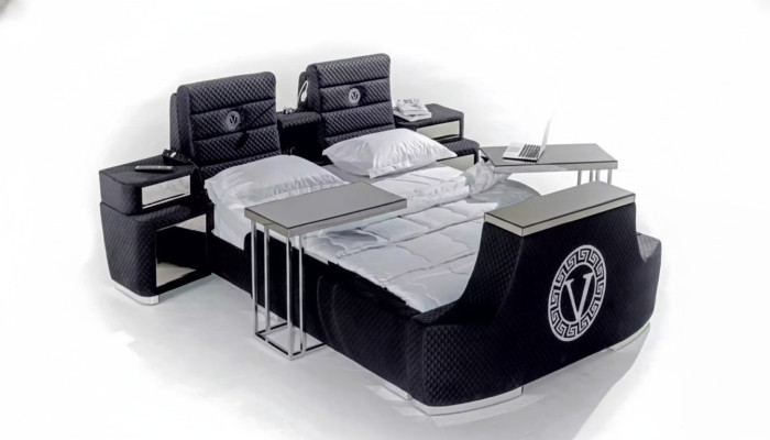 Modern tweepersoonsbed blauw Luxe tweepersoonsbed modern design Bedframe nieuw