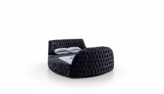Zwart Chesterfield-bedontwerp gestoffeerde meubels Hotel Luxe Bedden Lift Media