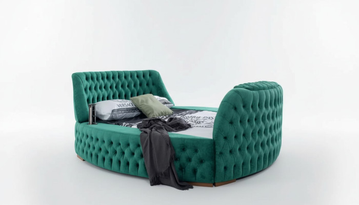 Chesterfield bed meubels tweepersoonsbedden Green Round Beds Luxury Hotel met lift