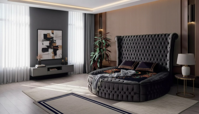 Bed Chesterfield Upholstered Bed Luxury Bedroom Design Beds Textile Velvet New
