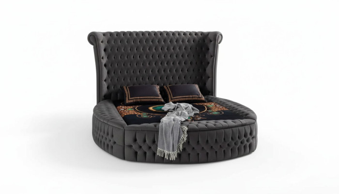 Bed Chesterfield Upholstered Bed Luxury Bedroom Design Beds Textile Velvet New