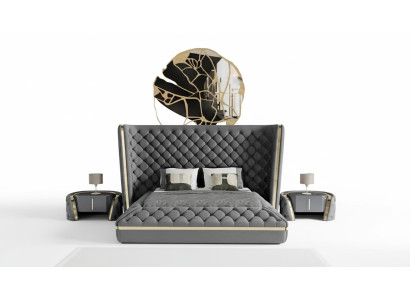 Luxe slaapkamer bed gestoffeerd ontwerp Luxe tweepersoons hotelbedden Chesterfield.