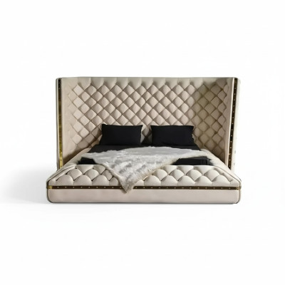 Bed wit Chesterfield modern hotelbed tweepersoonsbed nieuw modern bed