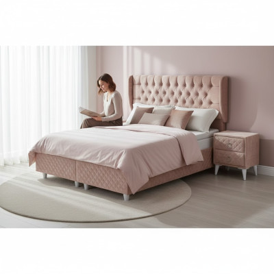 Bed Hotelbed 160x200cm incl. Matras Bedframe Design Soft Bedstead