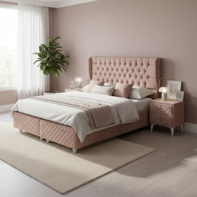 Bed Hotelbed 160x200cm incl. Matras Bedframe Design Soft Bedstead