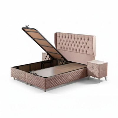 Bed Hotelbed 160x200cm incl. Matras Bedframe Design Soft Bedstead