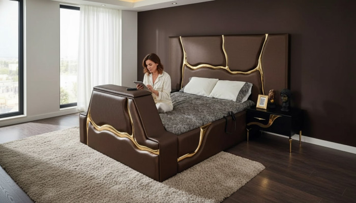 Ontwerp bed gestoffeerde bedden tweepersoonsbed huwelijk meubels luxe slaapkamer bedframe