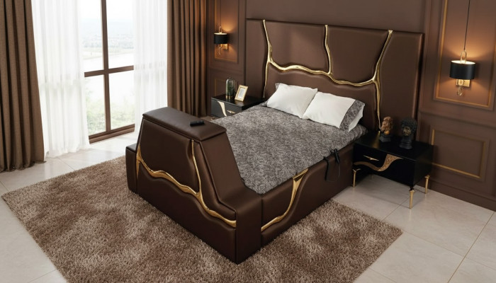 Ontwerp bed gestoffeerde bedden tweepersoonsbed huwelijk meubels luxe slaapkamer bedframe
