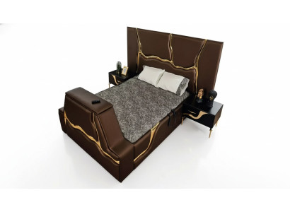 Ontwerp bed gestoffeerde bedden tweepersoonsbed huwelijk meubels luxe slaapkamer bedframe
