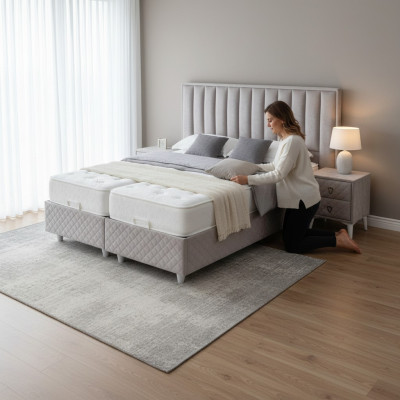 Bedden tweepersoonsbed hotel bedframe dubbel hout meubels bed bekleding luxe design.
