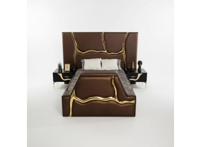 Slaapkamer bed 2x nachtkastjes luxe beddenset compleet design meubels 3-delig.