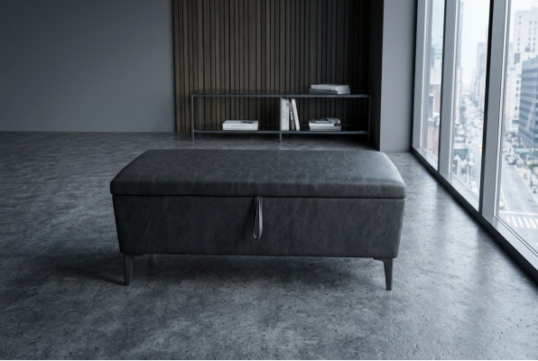 Gepolsterde kruk voetenbank bijzettafel poef chaise longue bank