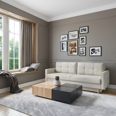 Bank 3-zits Wit Bankstellen Zitkamer Modern Design Beklede Stof Luxe Nieuw