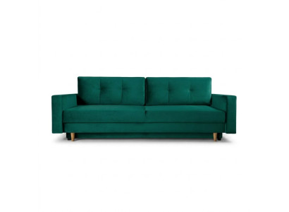 Functionele en mega comfortabele 3-zits slaapbank in luxueus groen.