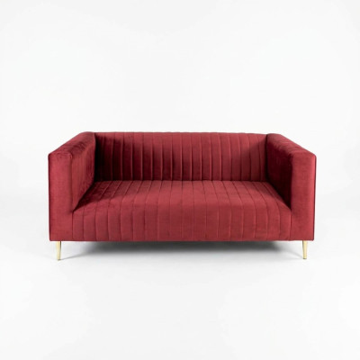 Bankstel 2-zits roze woonkamer modern design luxe houten meubels gestoffeerd stof nieuw