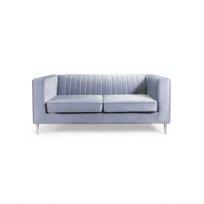 Bankstel 2-zits Grijs Elegant Modern Luxe Design Houten Meubels Beklede Stof Nieuw