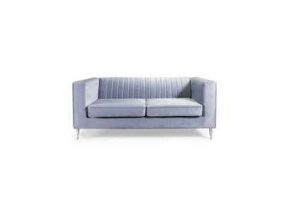 Bankstel 2-zits Grijs Elegant Modern Luxe Design Houten Meubels Beklede Stof Nieuw