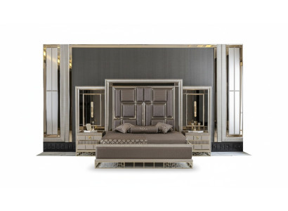 Bed Bruin Elegant Slaapkamerontwerp Mooie Luxe Tweepersoonsbedden