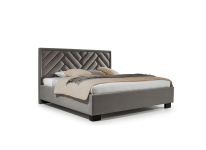 Slaapkamer Set Grijs Bed Hout 2x Nachtkastjes Elegant Modern Mooi Nieuw 3-delig.