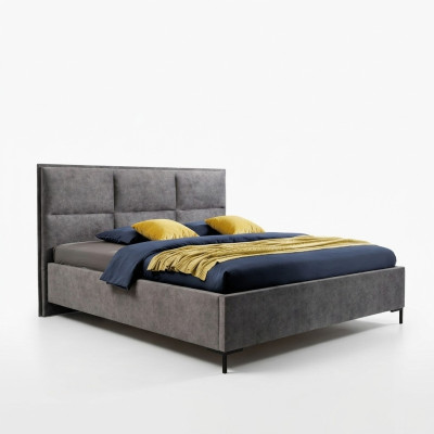 Slaapkamerset Grijs Bed Elegant 2x Nachtkastjes Compleet Set Mooi 3-delig.