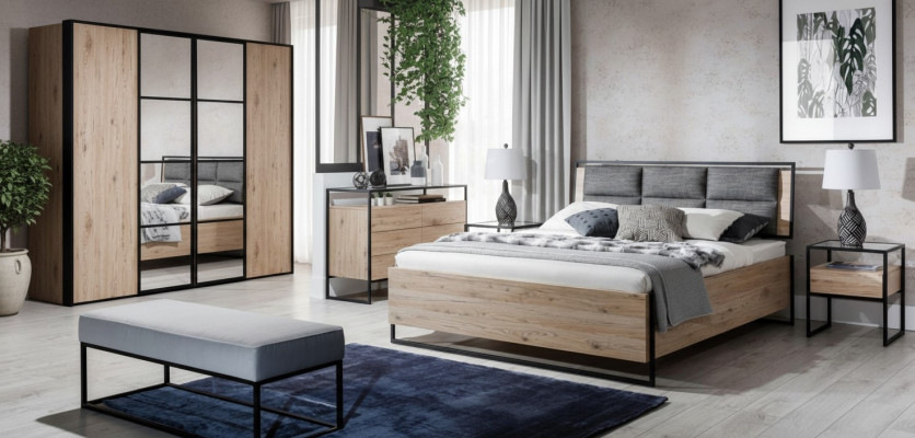 Bed Beige Loft Design Modern Double Beds Bedroom Elegant Furniture New