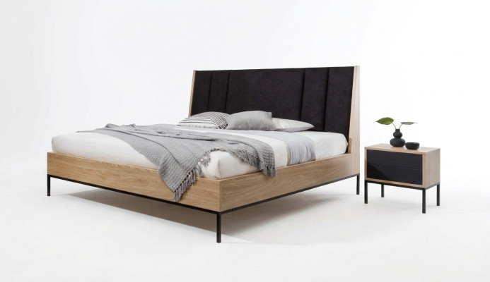 Slaapkamer Set Beige Bed Elegant 2x Nachtkastjes Luxe Modern Nieuw 3-delig.
