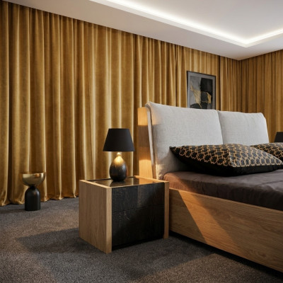 Nachtkast Beige Slaapkamer Elegant Ontwerp Luxe Houten Nachtkastje van Hout