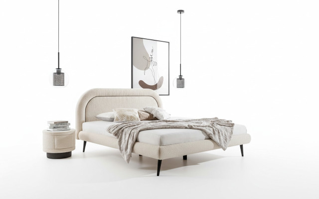Slaapkamerset Wit Bed Elegant 2x Nachtkastjes Luxe Hout Modern 3-delig.