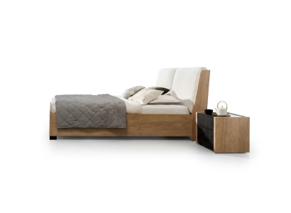 Bed Beige Wood Design Modern Bedroom Double Beds Elegant Furniture New