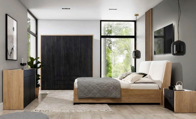 Kledingkast Zwart Hout Slaapkamer Design Modern Meubilair Kapstok