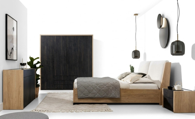 Kledingkast Zwart Hout Slaapkamer Design Modern Meubilair Kapstok