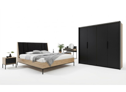 Slaapkamer set beige Bed 2x nachtkastjes Kast Kaptafel Luxe Nieuw 5 delig.