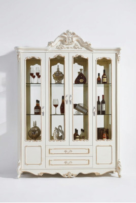 Antieke stijl kast Barok glazen kast kasten meubels hout vitrine