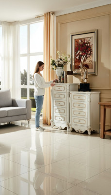 Slaapkamer Set Wit Ontwerp Elegant 2x Dressoir Klassiek Meubilair Luxe 2-delig.