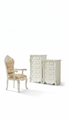 Slaapkamer Set Wit Ontwerp Elegant 2x Dressoir Klassiek Meubilair Luxe 2-delig.