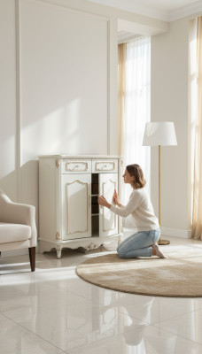 Laden Nachtkastje Wit Slaapkamer Elegant Ontwerp Klassiek Ladenkast Luxe Hout Nieuw
